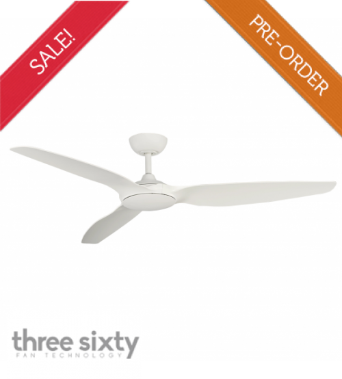 ThreeSixty Fans Flume 60" 3 ABS Blades Ceiling Fan - White